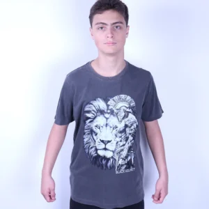 Camiseta Chumbo Estonada - Black Helmet Leão Legionário